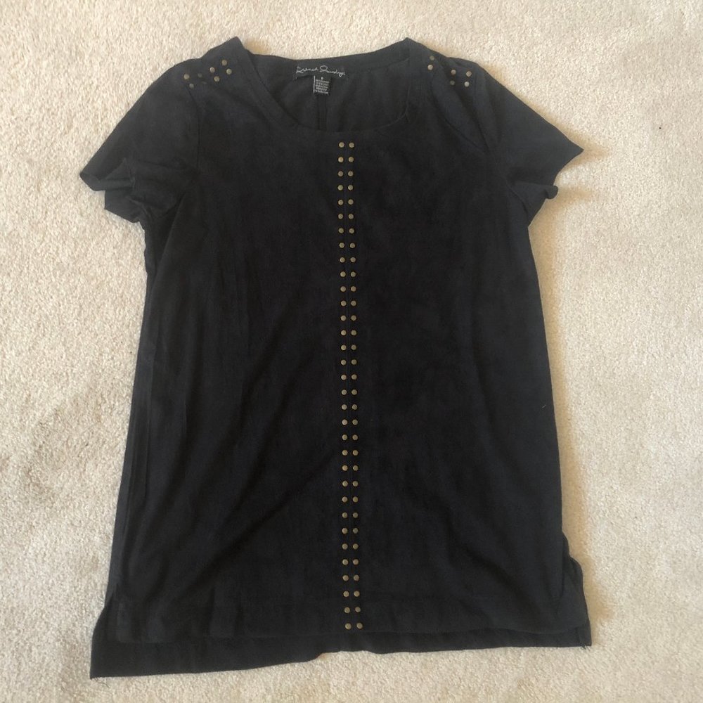 Black Faux Suede Top